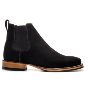 TEXANA NEGRO PICO CUADRADO CUERO NOBUCK