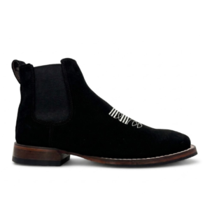 TEXANA NEGRO BORDADO PUNTA CUADRADA CUERO NOBUCK
